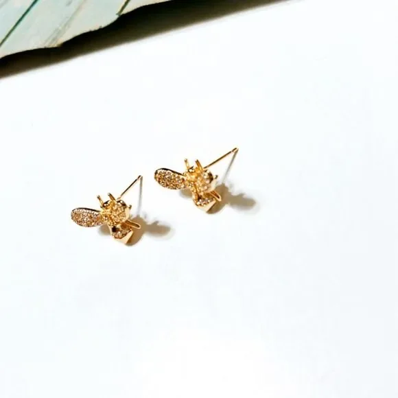 Bees stud earrings #168 - Picture 4 of 4